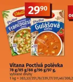 COOP TIP Vitana Poctivá polévka nabídka