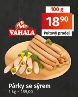 COOP TIP Váhala Párky se sýrem nabídka