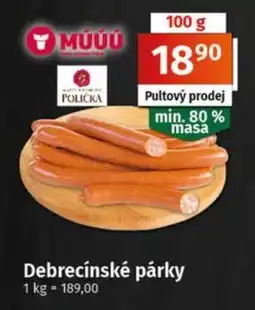 COOP TIP Múúú Debrecínské párky nabídka