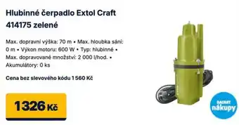 Extol Craft hlubinné čerpadlo 414175 zelené