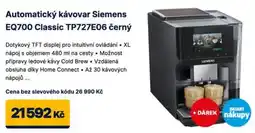 Datart Siemens Automatický kávovar EQ700 Classic TP727E06 černý nabídka