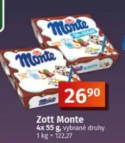 COOP TIP Zott Monte nabídka