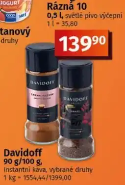 COOP TIP Davidoff instantní káva, vybrané druhy nabídka