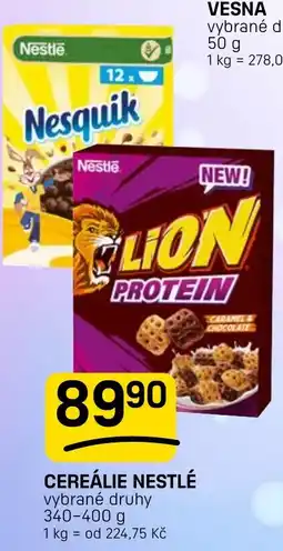 Flop Cereálie Nestlé nabídka
