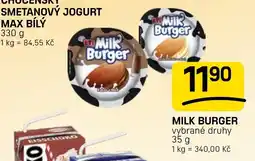 Flop Milk Burger nabídka