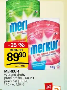 Flop Merkur vybrané druhy prací prášek | prací gel nabídka