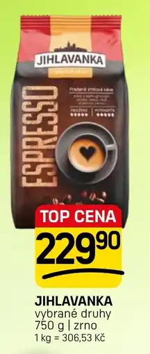 Flop Jihlavanka espresso nabídka
