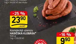 Flop Kostelecké uzeniny hasičská klobása nabídka