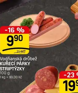 Flop Vodňanská drůbež kuřecí párky striptýzky nabídka
