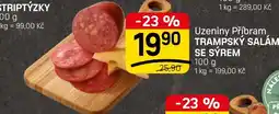 Flop Uzeniny Příbram Trampský Salám se Sýrem nabídka