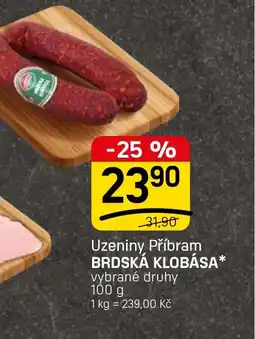 Flop Uzeniny Příbram brdská klobása nabídka