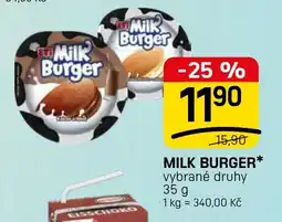 Flop Milk Burger nabídka