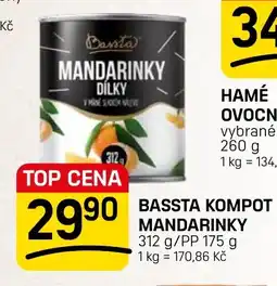 Flop Bassta Kompot mandarinky nabídka