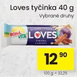 Kubík potraviny Bona Vita loves tyčinka nabídka