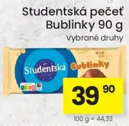 Kubík potraviny Studentská Bublinky nabídka