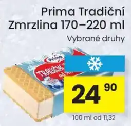 Kubík potraviny Prima Tradiční Zmrzlina nabídka
