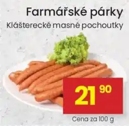 Kubík potraviny Farmářské párky nabídka