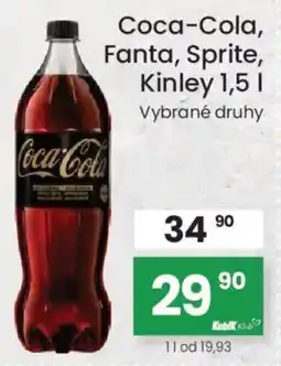 Kubík potraviny Coca-Cola, Fanta, Sprite, Kinley nabídka
