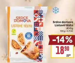 Billa Srdce domova Listové těsto nabídka