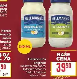 Billa Hellmann's originál Delikátní majonéza tatarská omáčka nabídka