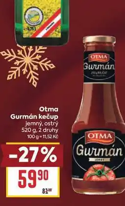 Billa Otma Gurmán kečup jemný, ostrý nabídka