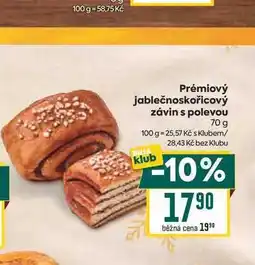 Billa Prémiový jablečnoskořicový závin s polevou nabídka