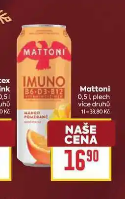 Billa Mattoni 0,5l, plech nabídka