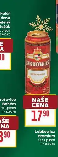 Billa Lobkowicz Premium 0,5 1, plech nabídka