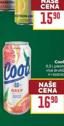Billa Cool 0,51, plech nabídka