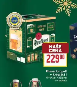 Billa Pilsner Urquell + krygl 0,31 6 × 0,33l nabídka