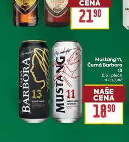 Billa Mustang 11, Černá Barbora 13 0,51, plech nabídka