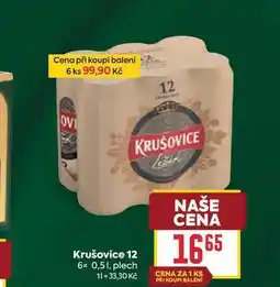 Billa Krušovice 12 6x 0,51, plech nabídka