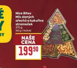 Billa Nice Bites Mix slaných ořechů a kukuřice stromeček nabídka