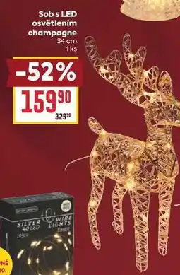 Billa Sob s LED osvětlením champagne 34 cm 1ks nabídka
