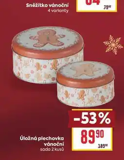 Billa Úložná plechovka vánoční sada 2 kusů nabídka