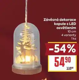 Billa Závěsná dekorace kopule s LED osvětlením 10 cm 4 varianty 1ks nabídka