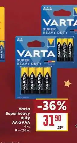 Billa VARTA Varta Super heavy duty AA a AAA 4 ks nabídka