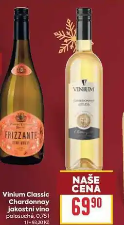 Billa Vinium Classic Chardonnay jakostní víno polosuché nabídka