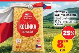 Penny Market TĚSTOVINY KARLOVA KORUNA různé druhy nabídka
