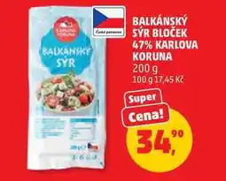 Penny Market BALKÁNSKÝ SÝR BLOČEK 47% KARLOVA KORUNA nabídka