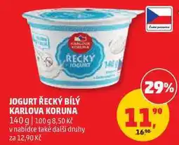 Penny Market JOGURT ŘECKÝ BÍLÝ KARLOVA KORUNA nabídka