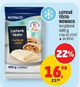 Penny Market LISTOVÉ TĚSTO NOWACO mražené nabídka