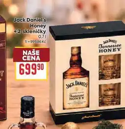 Billa Jack Daniel's Honey +2 skleničky 0,7l nabídka