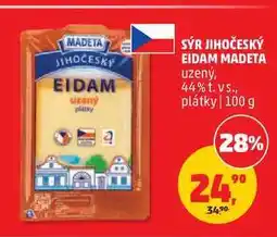 Penny Market SÝR JIHOČESKÝ EIDAM MADETA uzený, 44% t.vs., plátky nabídka