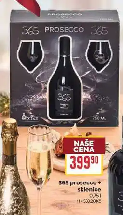 Billa 365 prosecco + sklenice 0,75l nabídka