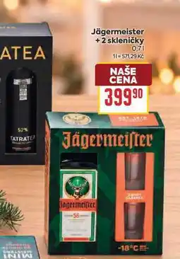 Billa Jägermeister + 2 skleničky 0,7l nabídka