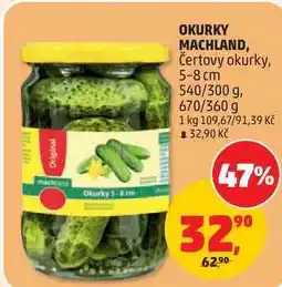 Penny Market OKURKY MACHLAND, Čertovy okurky, 5-8 cm 540/300 g, 670/360 g nabídka