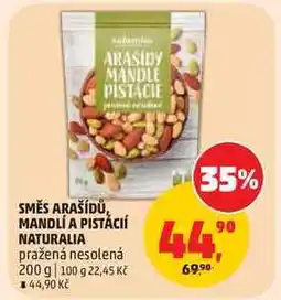 Penny Market SMĚS ARAŠÍDŮ, MANDLÍ A PISTÁCIÍ NATURALIA pražená nesolená nabídka