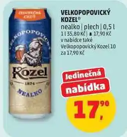 Penny Market VELKOPOPOVICKÝ KOZEL nealko plech nabídka