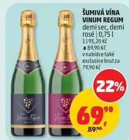 Penny Market ŠUMIVÁ VÍNA VINUM REGUM demi sec, demi rosé nabídka